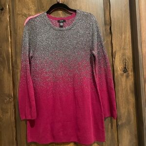 Alfani Burgundy and Silver Glitter Sweater